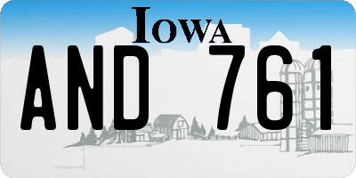 IA license plate AND761