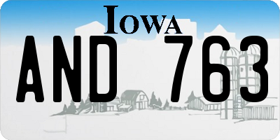 IA license plate AND763