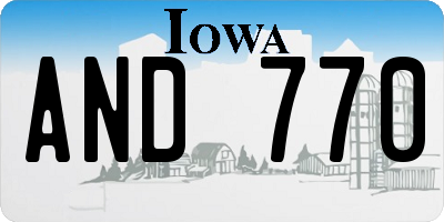 IA license plate AND770