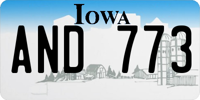 IA license plate AND773