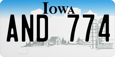 IA license plate AND774