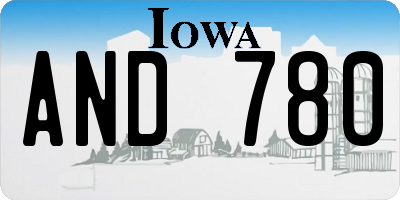 IA license plate AND780