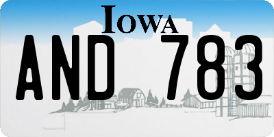 IA license plate AND783