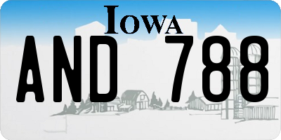 IA license plate AND788