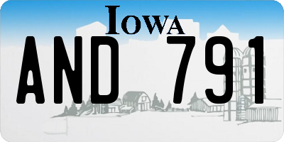 IA license plate AND791