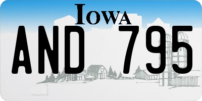 IA license plate AND795