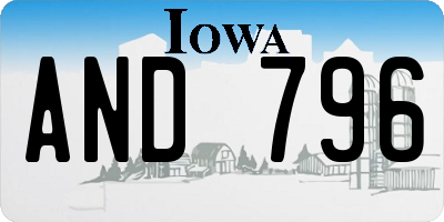 IA license plate AND796