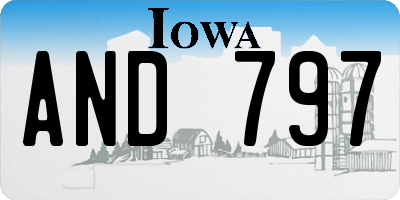IA license plate AND797