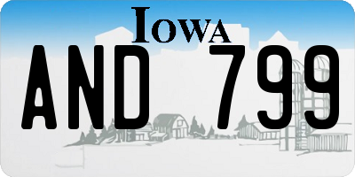 IA license plate AND799
