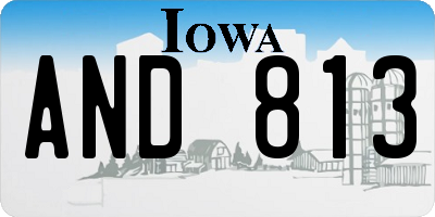 IA license plate AND813