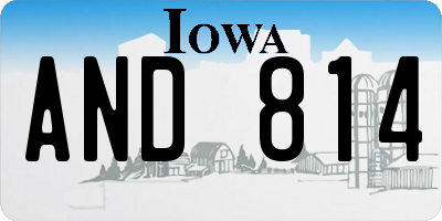 IA license plate AND814