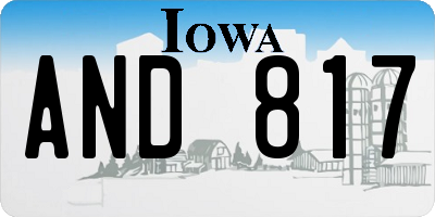 IA license plate AND817