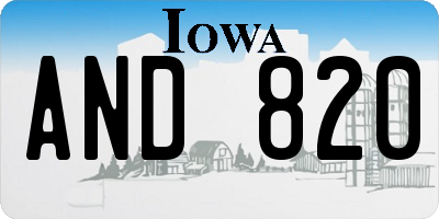 IA license plate AND820