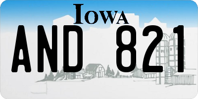 IA license plate AND821