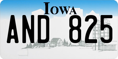 IA license plate AND825