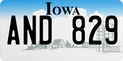 IA license plate AND829