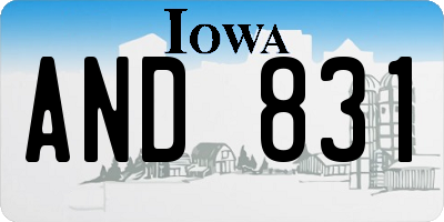 IA license plate AND831