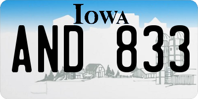 IA license plate AND833