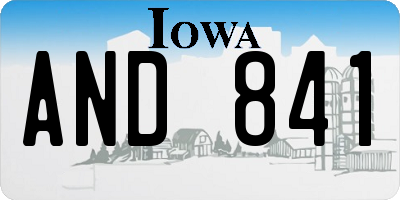 IA license plate AND841