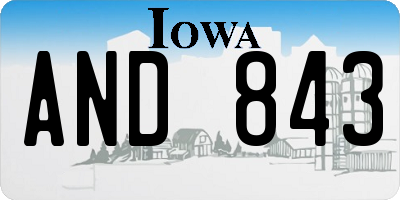 IA license plate AND843