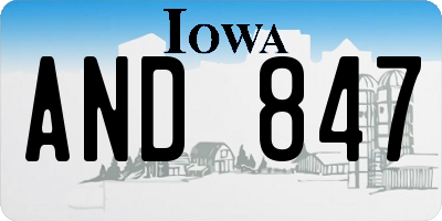 IA license plate AND847
