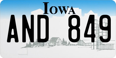 IA license plate AND849