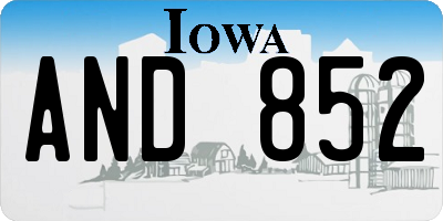 IA license plate AND852