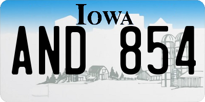 IA license plate AND854