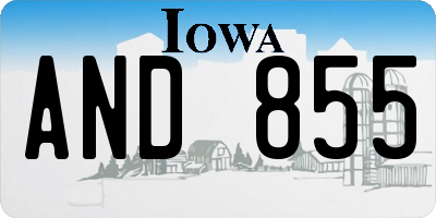 IA license plate AND855
