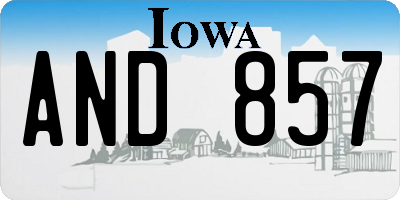 IA license plate AND857