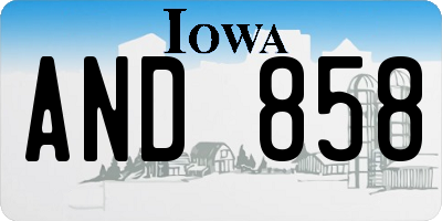 IA license plate AND858