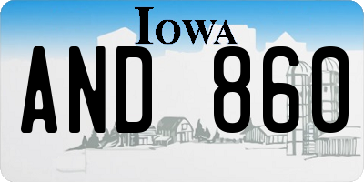 IA license plate AND860