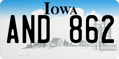 IA license plate AND862