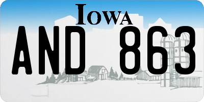 IA license plate AND863