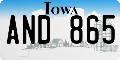 IA license plate AND865