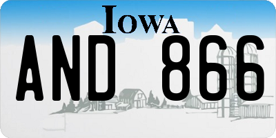 IA license plate AND866
