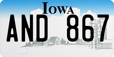 IA license plate AND867