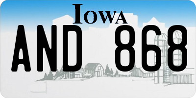 IA license plate AND868