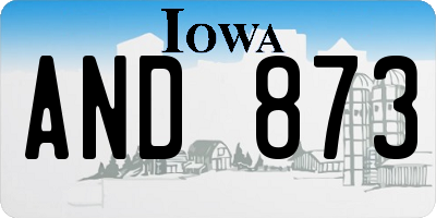 IA license plate AND873