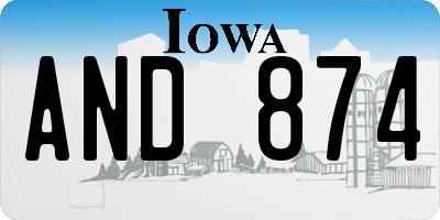IA license plate AND874