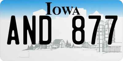 IA license plate AND877