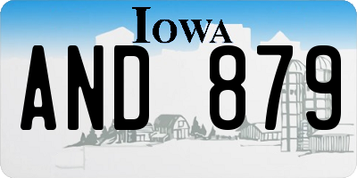 IA license plate AND879