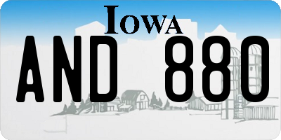 IA license plate AND880