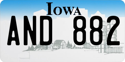 IA license plate AND882