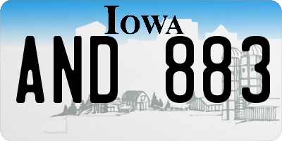 IA license plate AND883