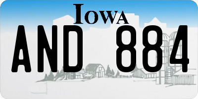 IA license plate AND884