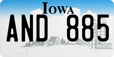 IA license plate AND885