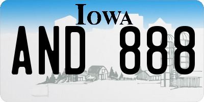IA license plate AND888