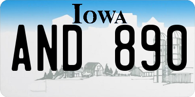 IA license plate AND890
