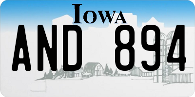 IA license plate AND894